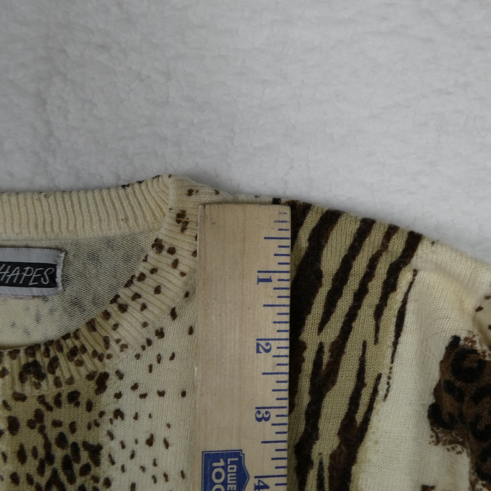 Vintage C.M. Shapes Sweater Women Size Medium Multicolor Leopard Print Pull Over