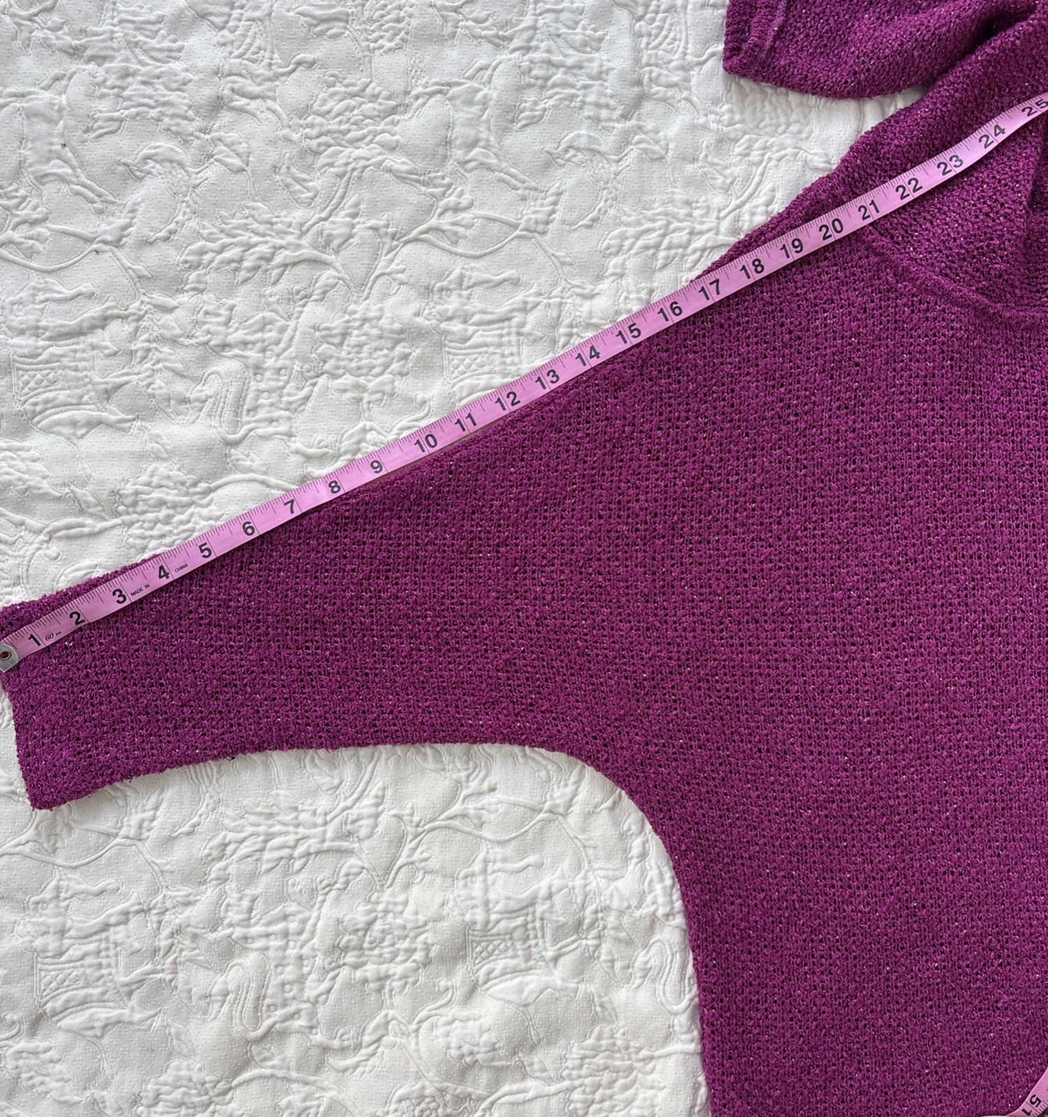 VTG Evelyn De Jonge Cowl Neck Top Sweater Medium Raspberry Pink Gold Sparkle M