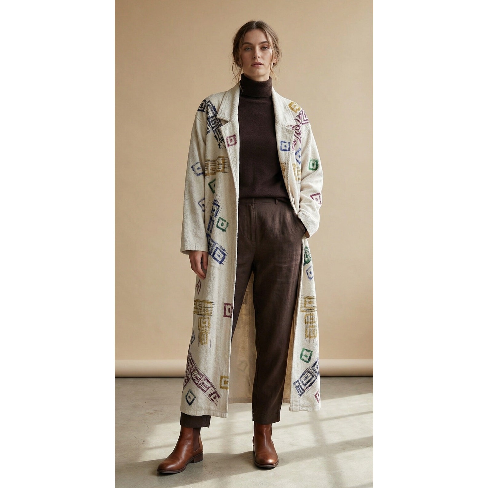 Vintage 90s Wearable Art Coat Hand Painted Artist Jacket