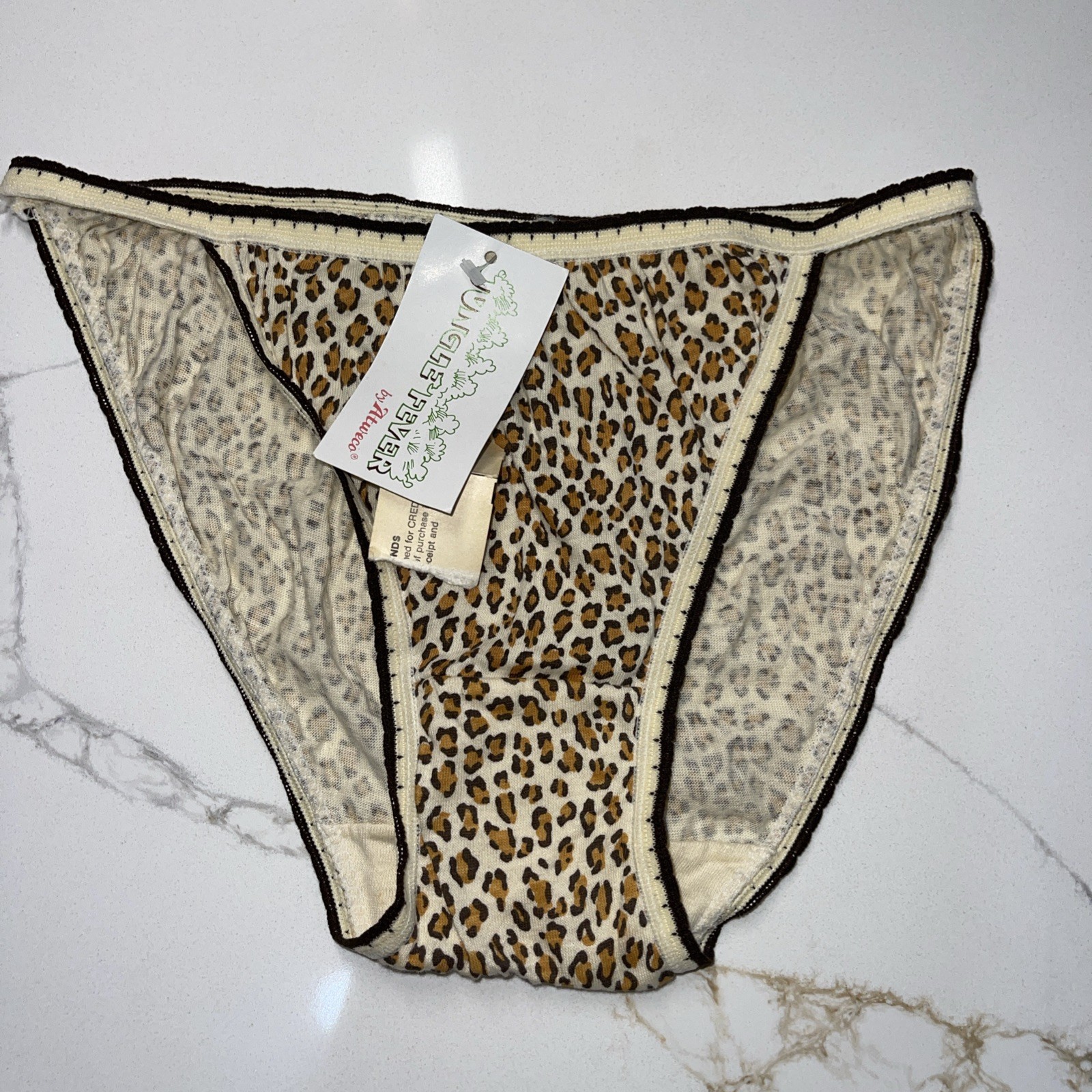 New Vintage Jungle Fever By Atweco Bikini Animal Print Cotton Panties Size M 🪼
