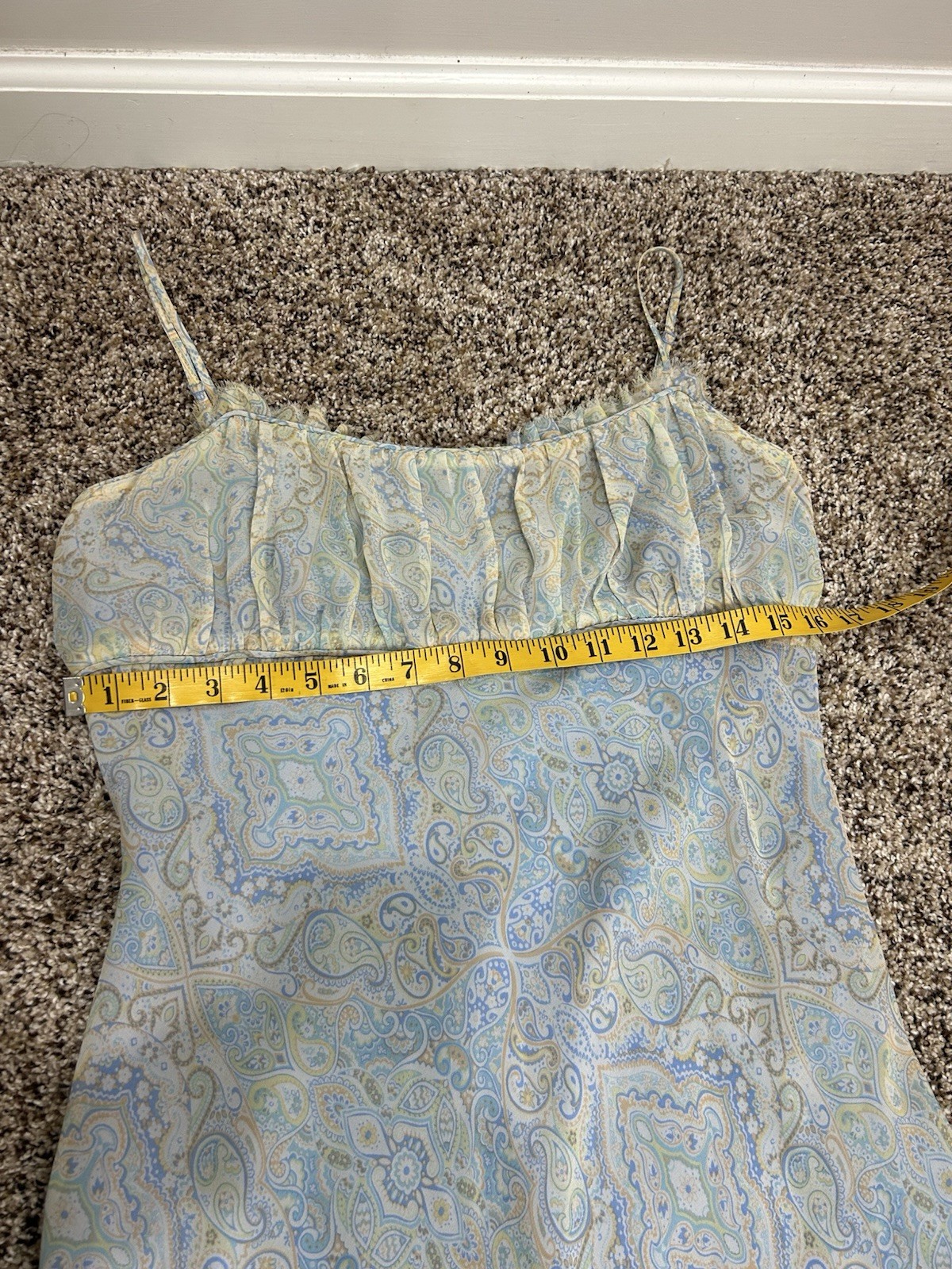Vintage Express Paisley Milkmaid 100% Silk Dress Size 11/12 Y2K Fairy
