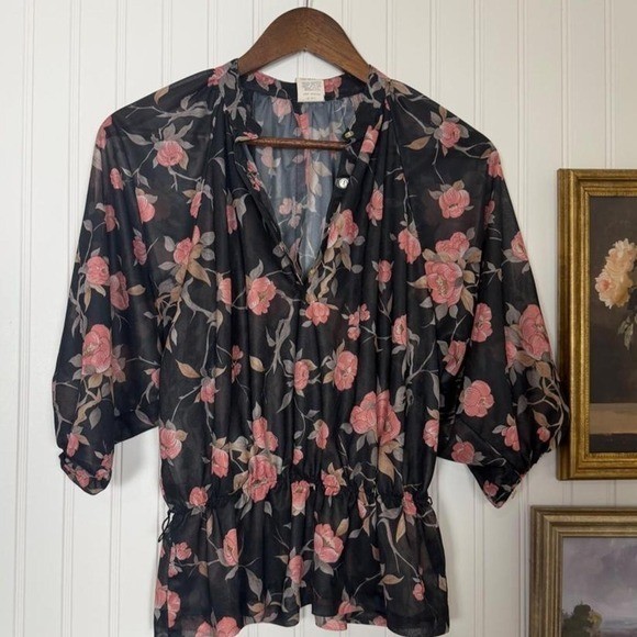 Vintage 90s Sheer Floral Matching Set Size 14