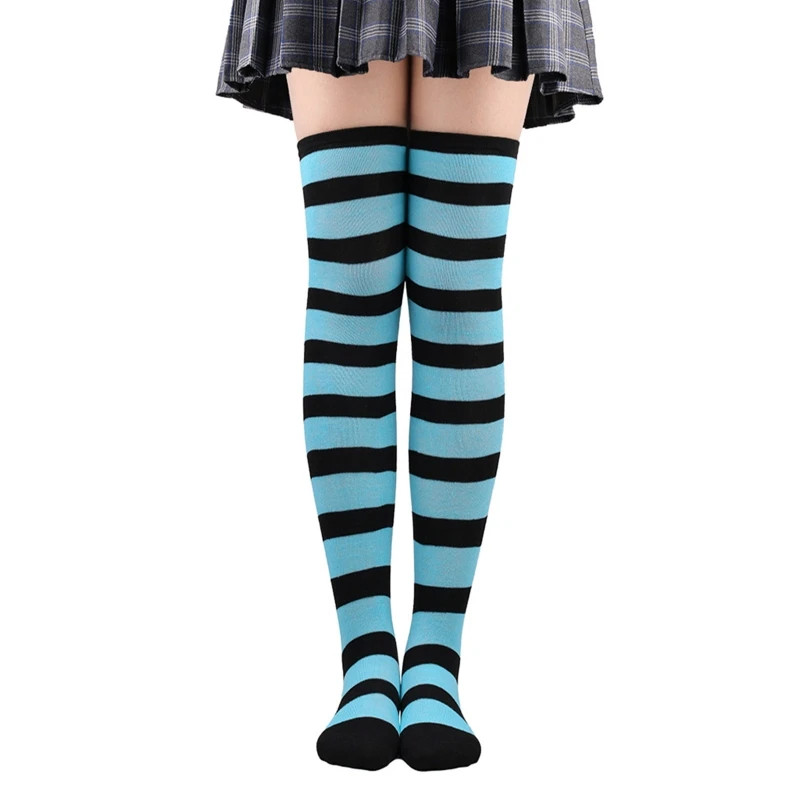 Colored Striped Stockings Fem-boyish Outfits Anime Long Stockings Fem-boy Cospla