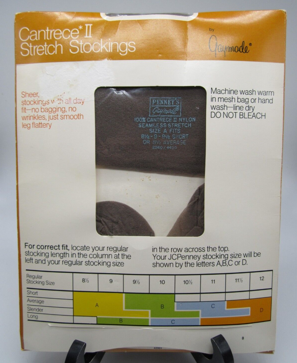 2 Pr Sheer Cantrece II Stockings JC Penneys Gaymode Size A 8 1/2-9 1/2 Gray Mist