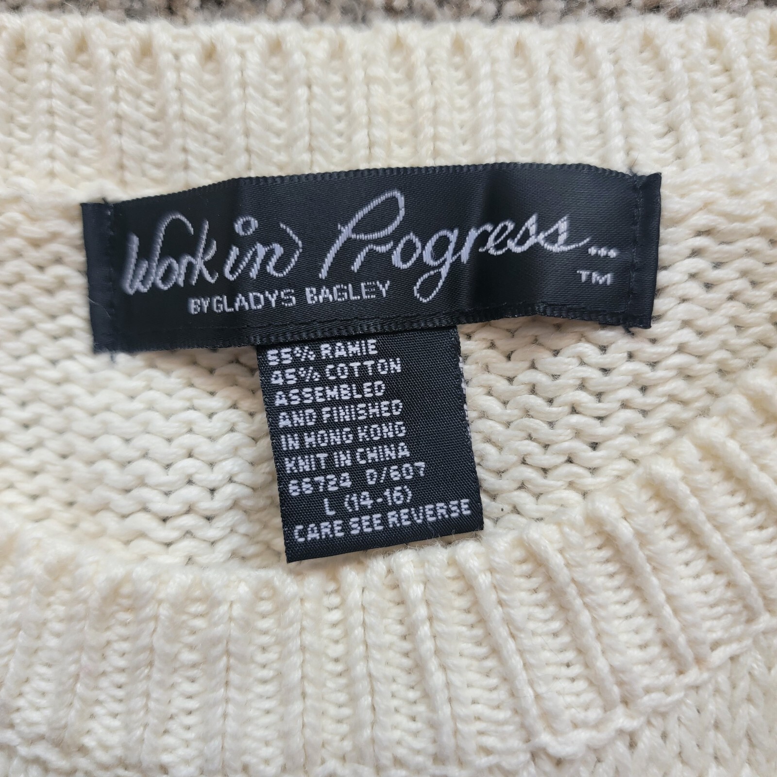 Vintage 80s Womens Work In Progress By Gladys Bagley Roses Sweater Size Large