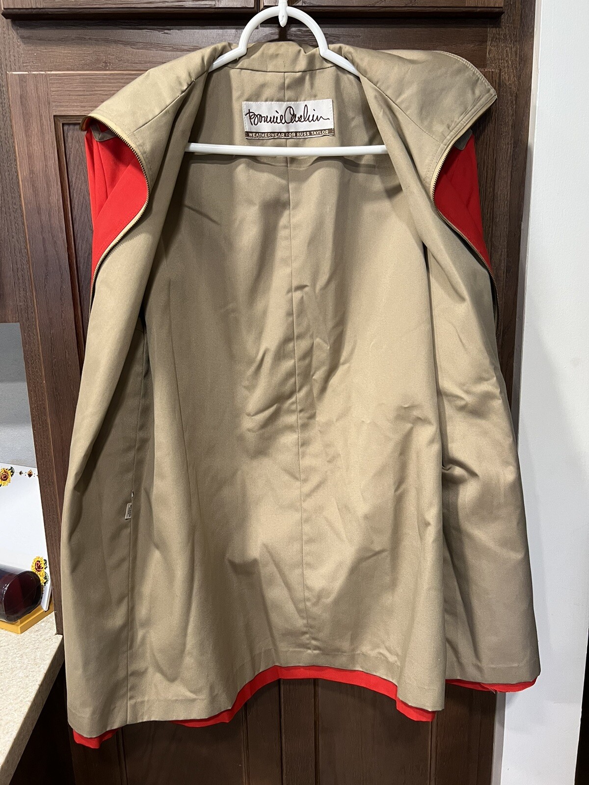 Vintage 70’s Bonnie Cashin Weatherwear Russ Taylor Raincoat Zip Pockets Red