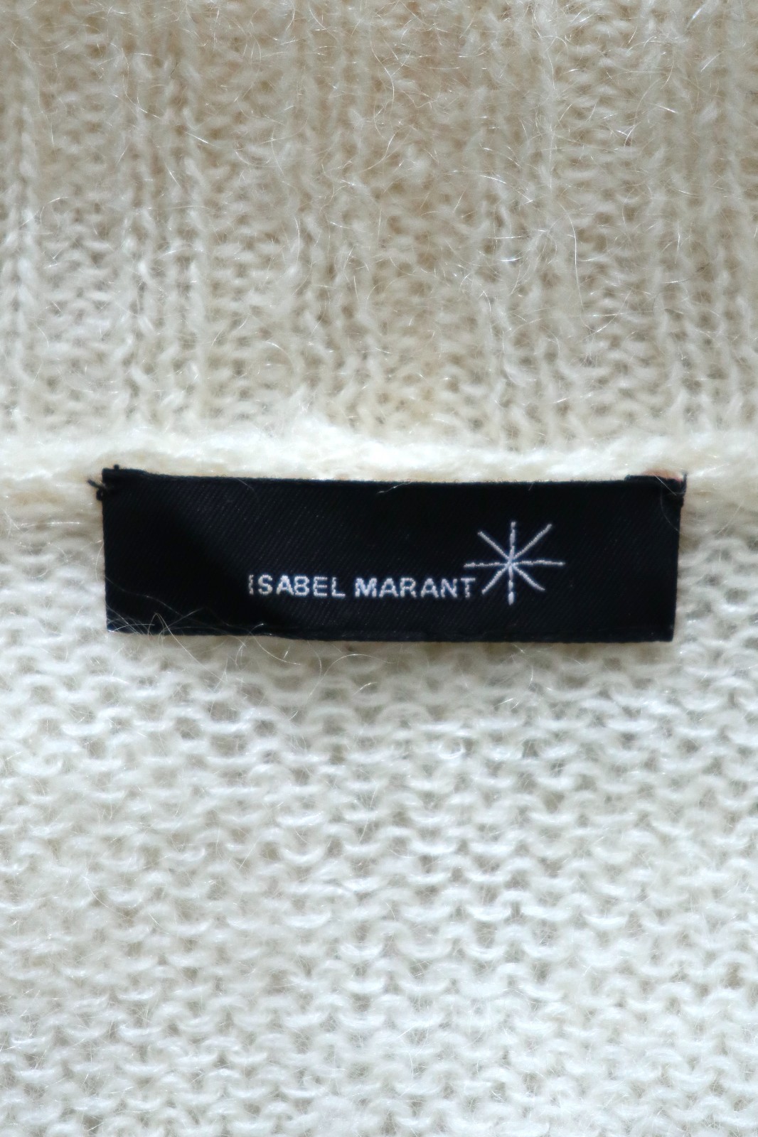 Y2K Isabel Marant Cream Fuzzy Mohair Romantic Cropped Cardigan Sweater Women XS