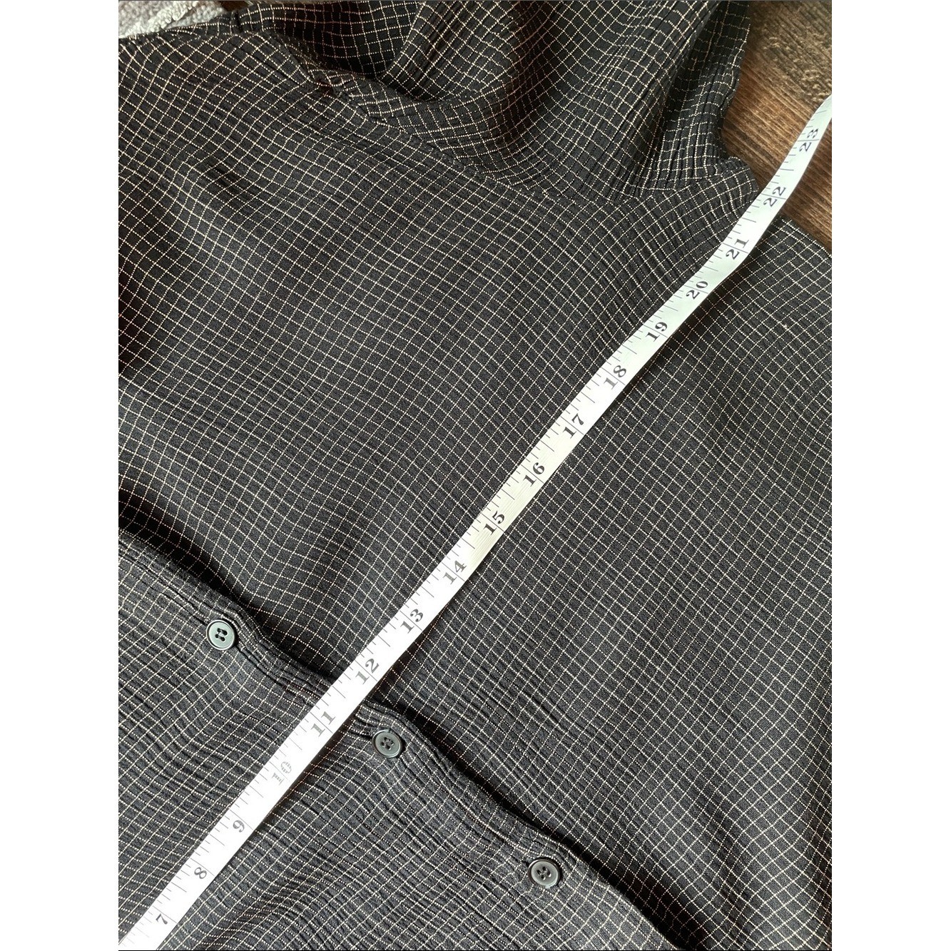 Vintage Jones NY Black & White Checked Button-Up Matching Set Elastic Waist Pant