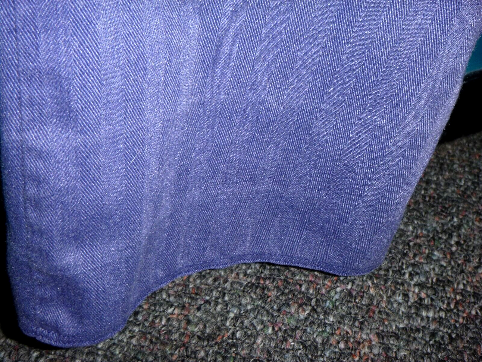 Vtg 70s Groovy The Suit Brand Blue Twill Top & Wide Leg Pants Pleather Trim Sz S