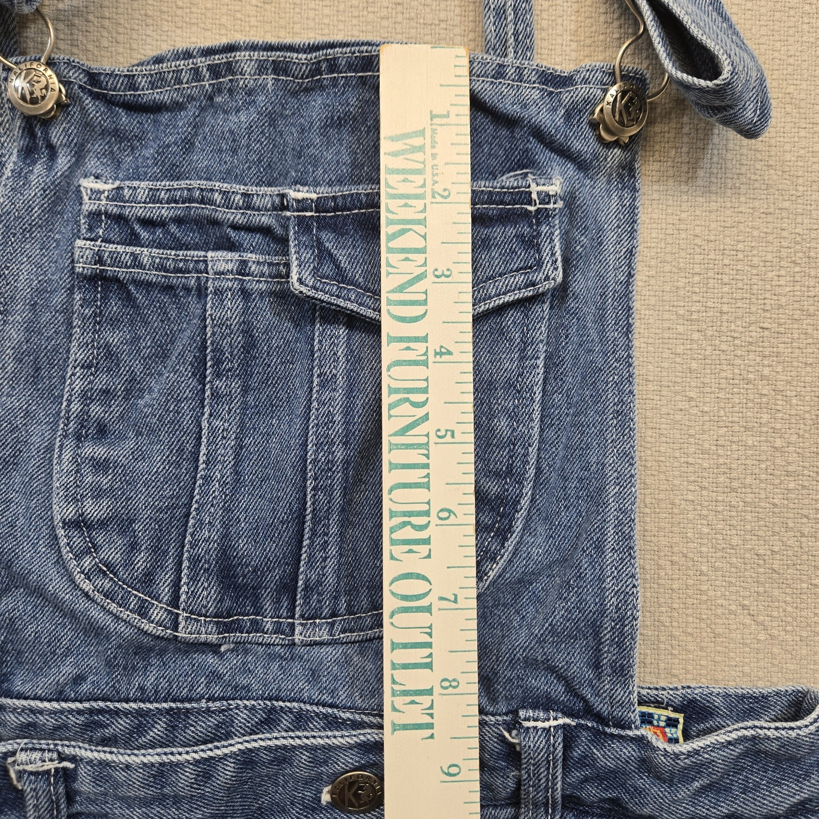 Womens Vintage RARE 90s Kalifornia Speed Control Denim Overall Skort Size 9/10