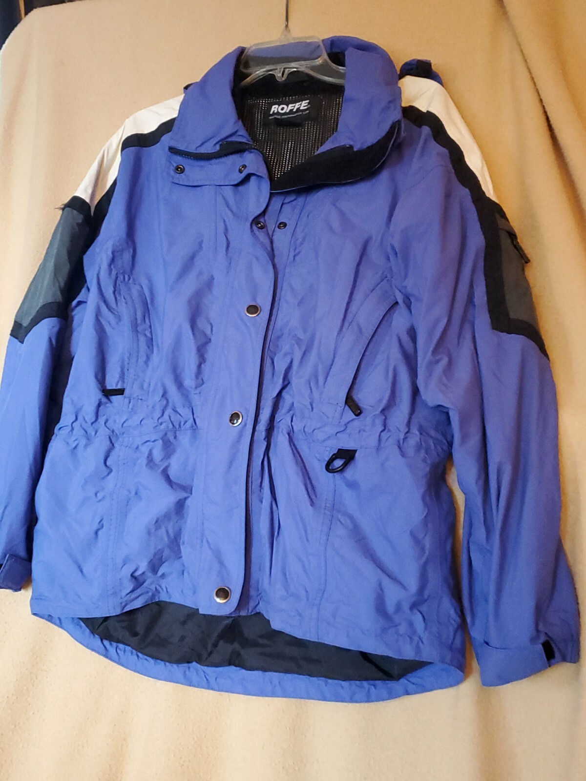 Womens Vintage Roffe Ski Jacket Winter Hooded Waterproof Breathable~Size 10 Blue