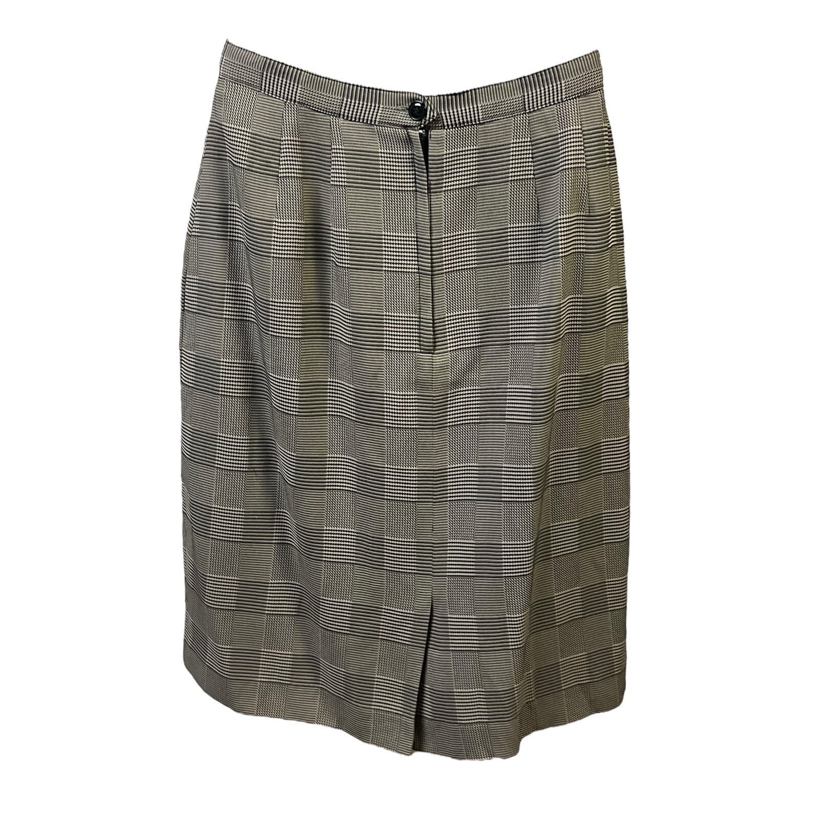 Petite Sophisticate 2PC Suit Set 10P Grey Black Plaid Vintage Classic Career