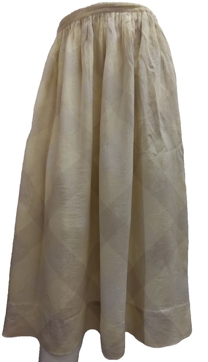 Geoffrey Beene Silk Skirt BeeneBag Summer Colors Yellow Harlequin Plaid 27 waist