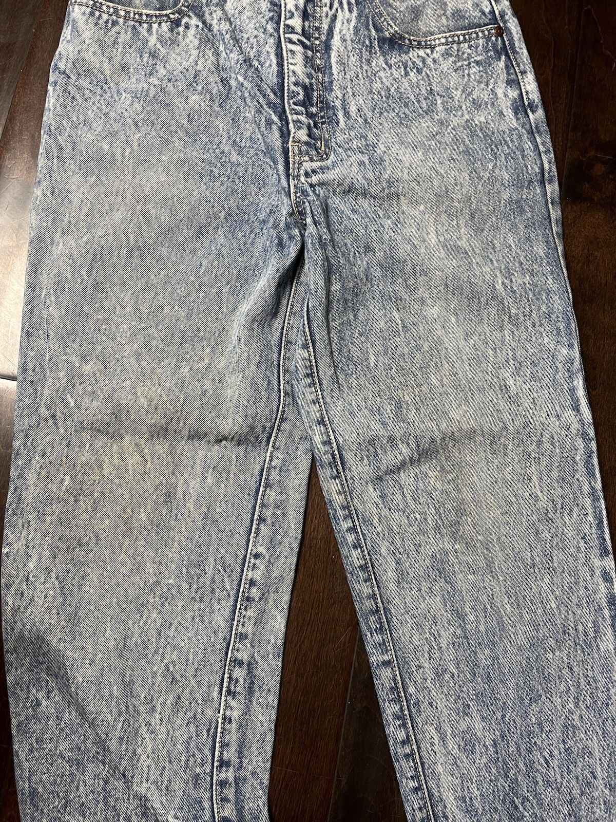 Vintage Textwood 1980s Acid Wash Jeans Blue Denim Sz 28×39 Y2K