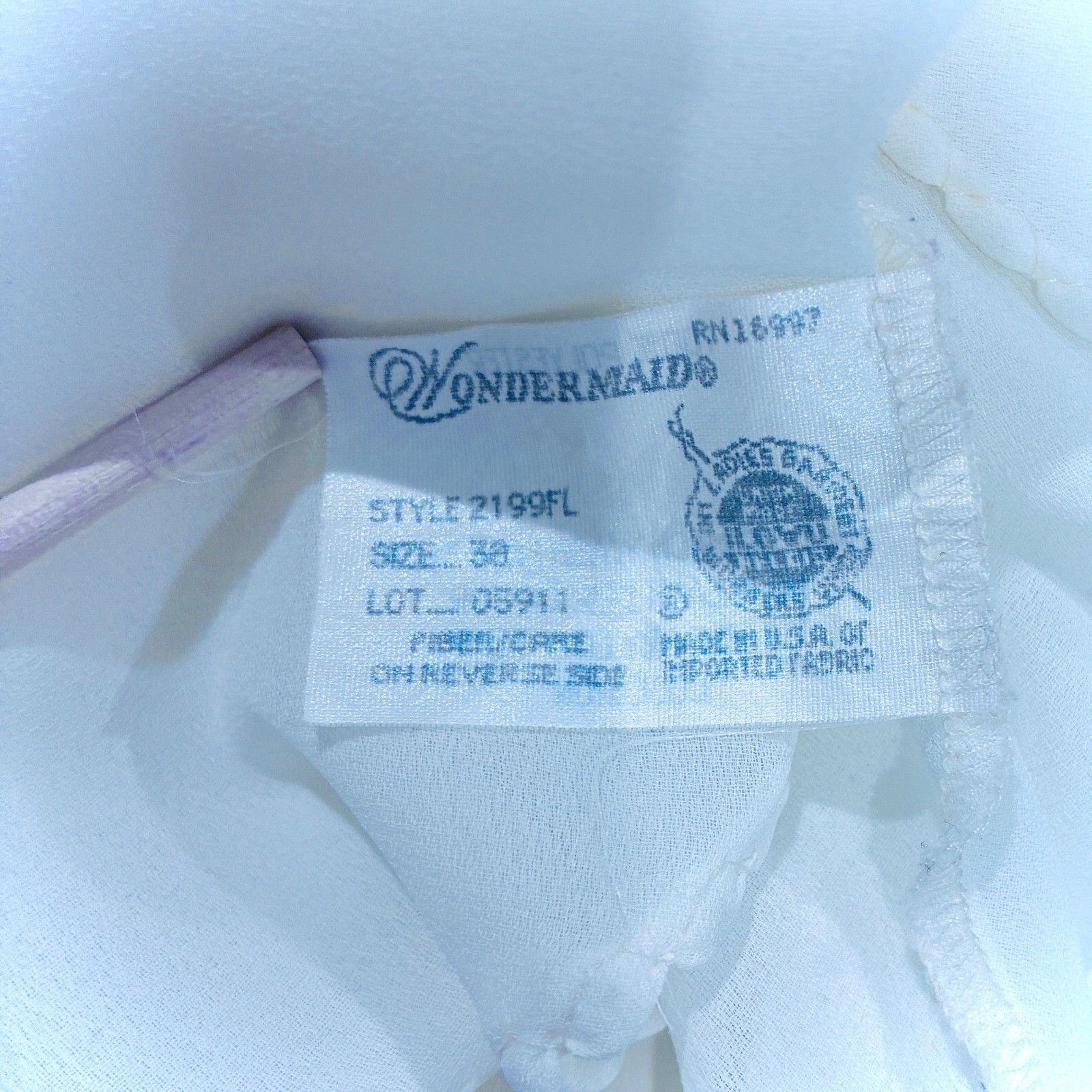 Vintage Slip Night Gown Made in USA White Coquette Angelic Minimalist Size 38