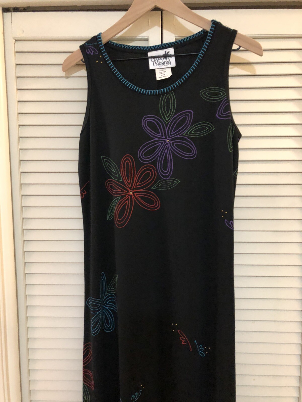 Vintage 80s Copa Cabana Original Floral Beach Lounge Maxi Dress and Jacket
