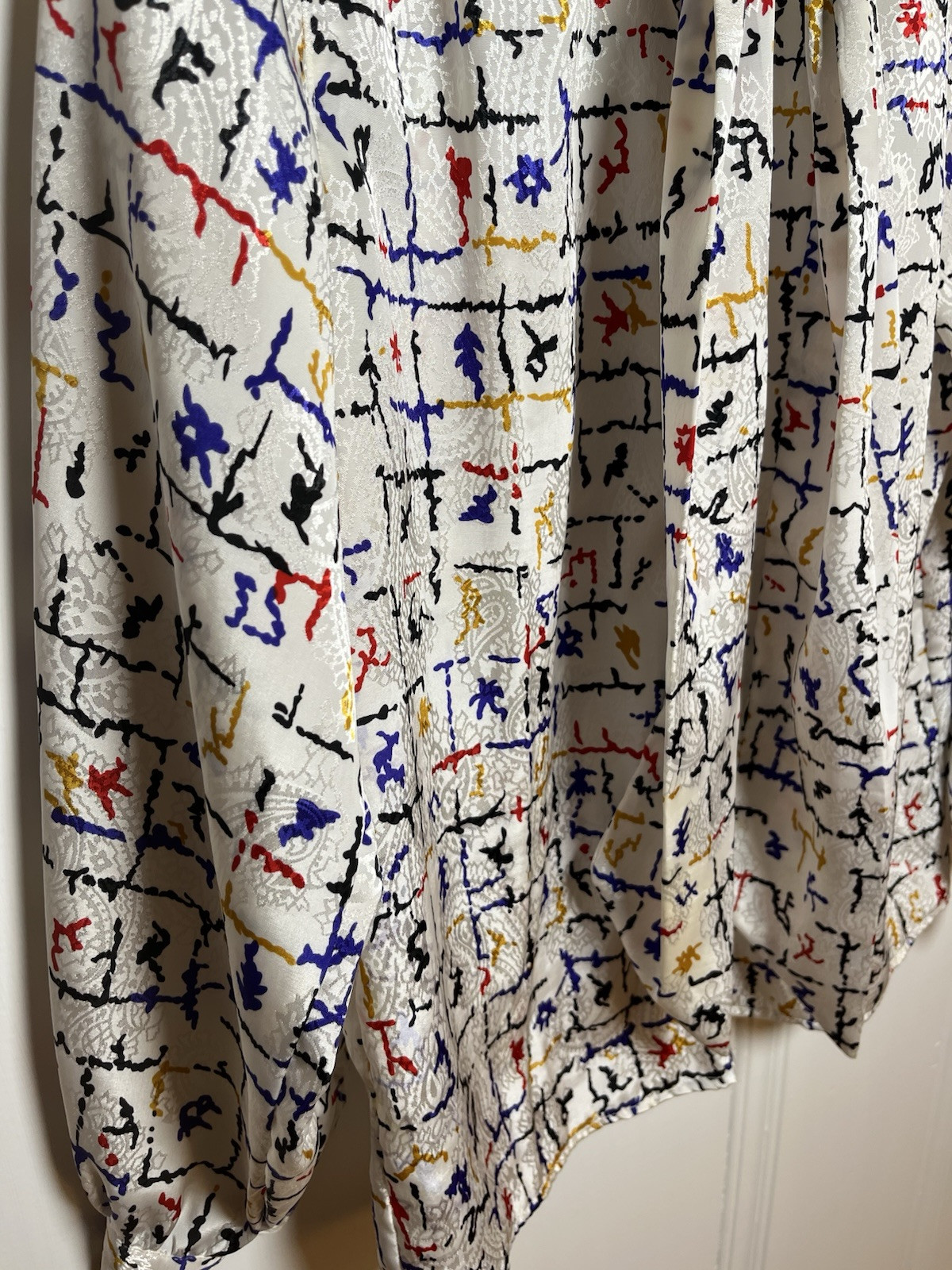 Vintage Alfred Dunner 70s 80s Shirt Size 12 Tie Primary Colors Retro Design