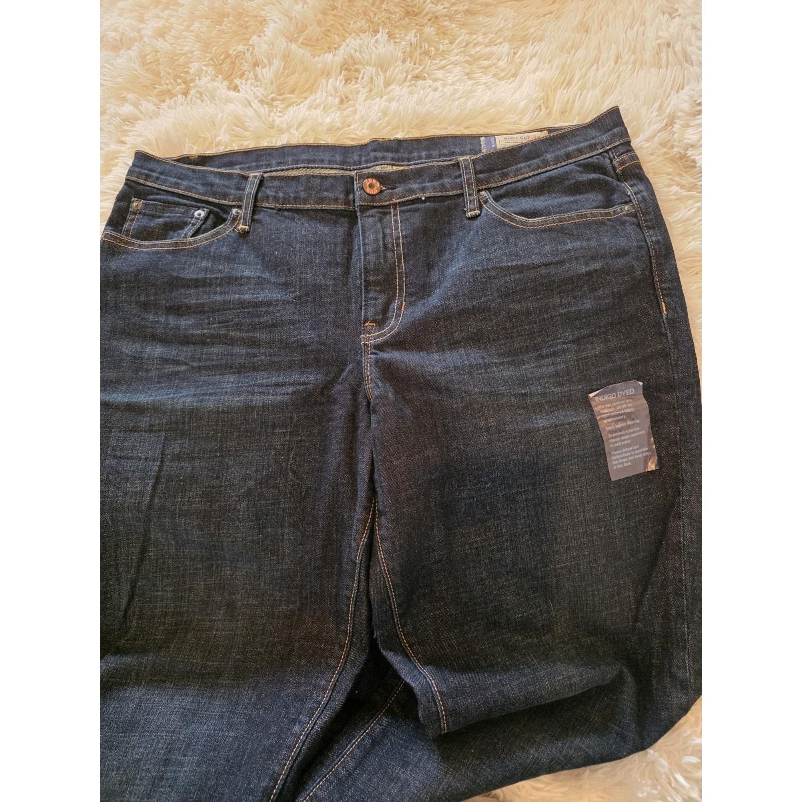 New GAP 1969 Womens Jeans 16R, Bootcut, Dark Rinse