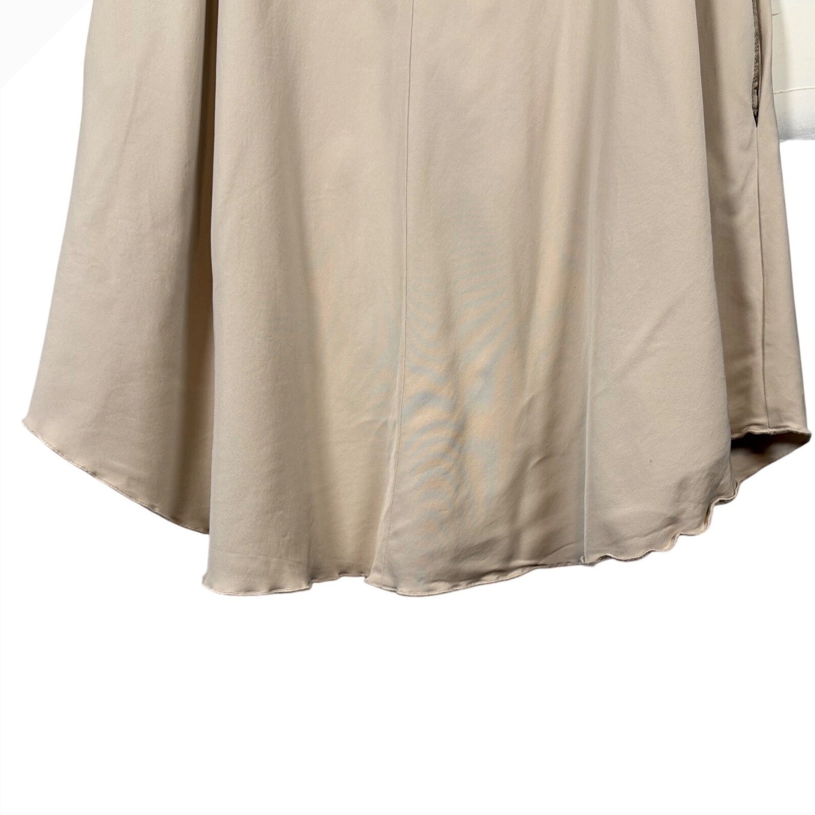 Wilfred Le Fou Aritzia Beige V-Neck Dress XS Italian Fabric Sleeveless Pockets