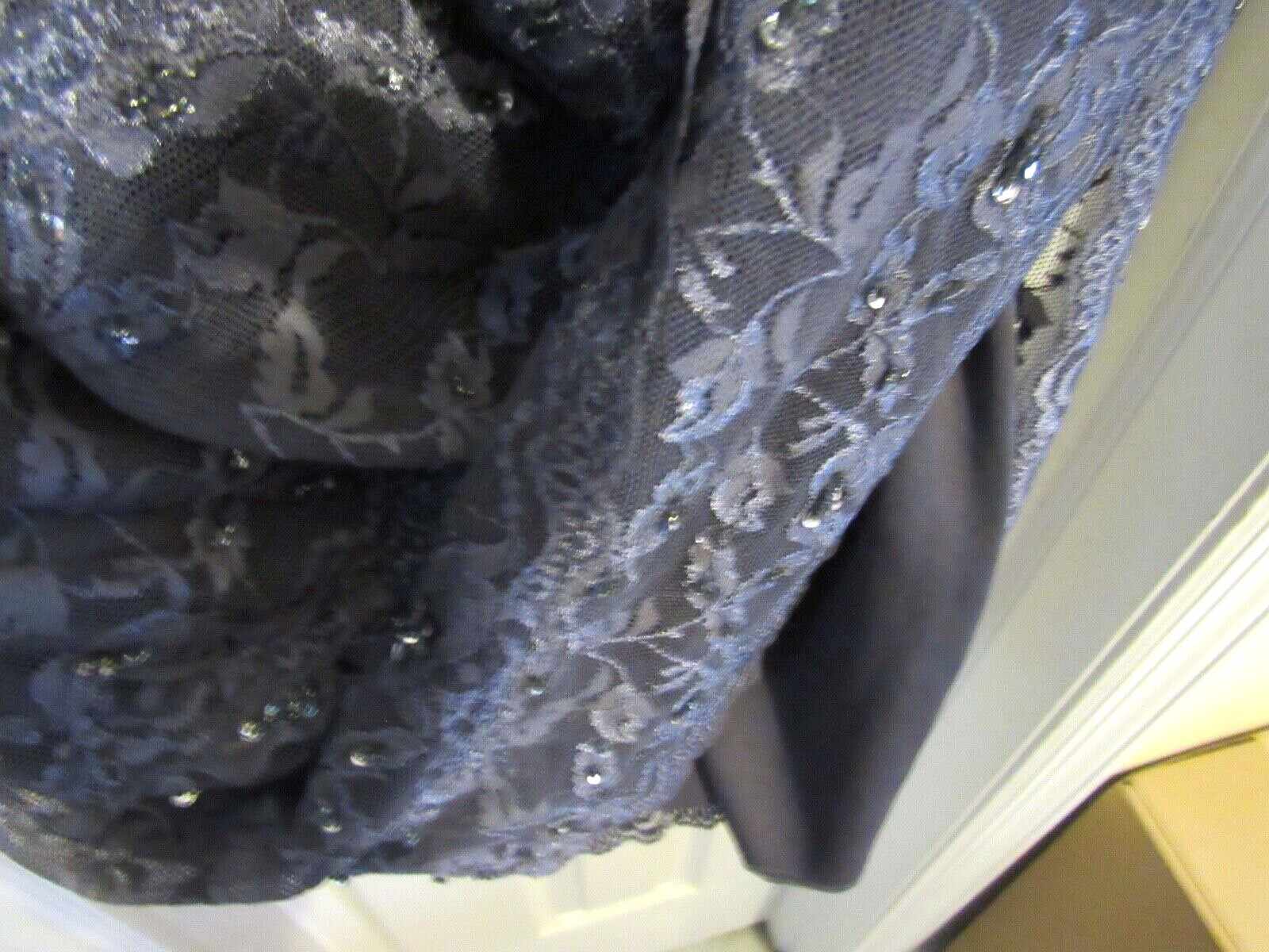 Onyx Nite Womens 18W Dress Evening Party Stretch Sparkle Lace Lined Cap Sleeve