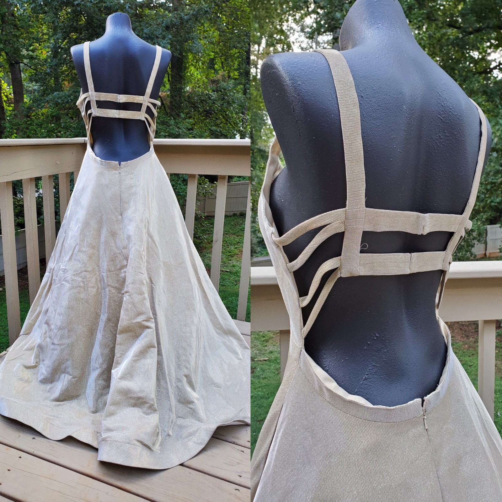 Vintage Sherri Hill Dress Gold Sparkling Dress Prom Gown Bridal Dress