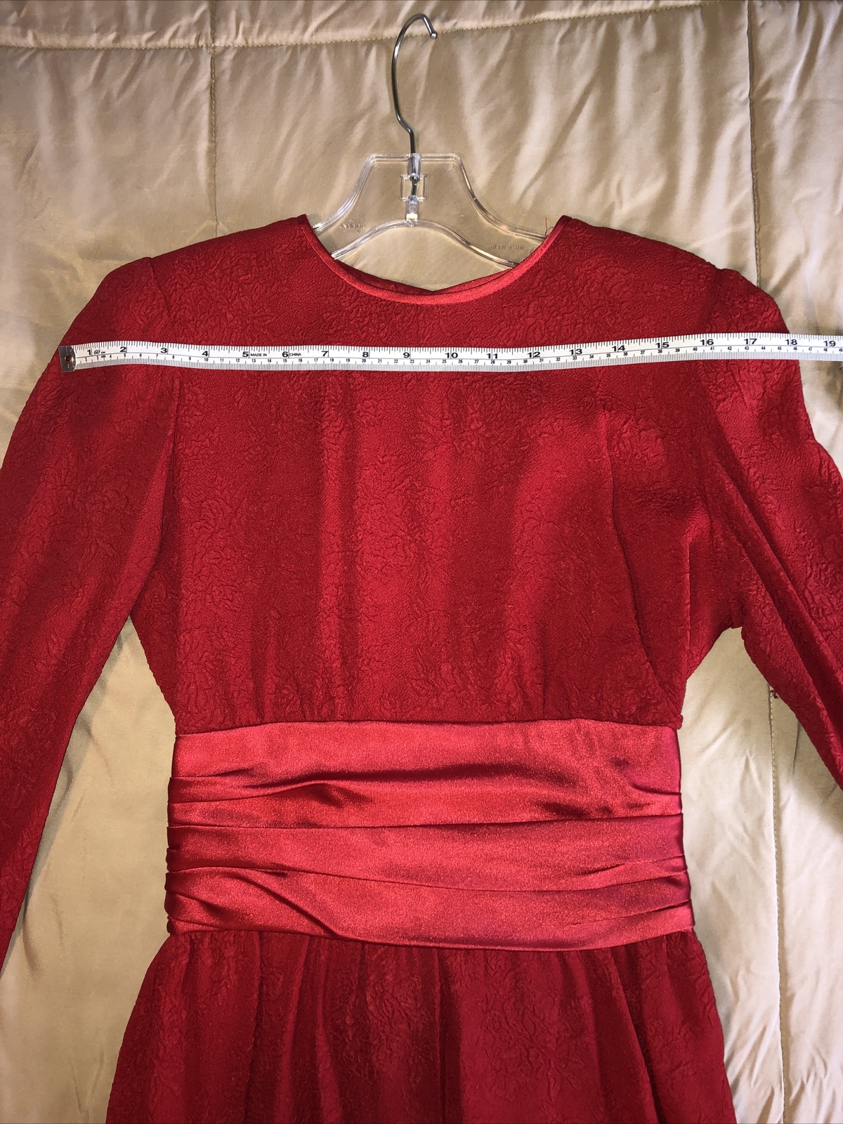 Vintage Nui Ruby Red Dress Size 4 Made USA Big Bow Lined Body Small S XS Formal