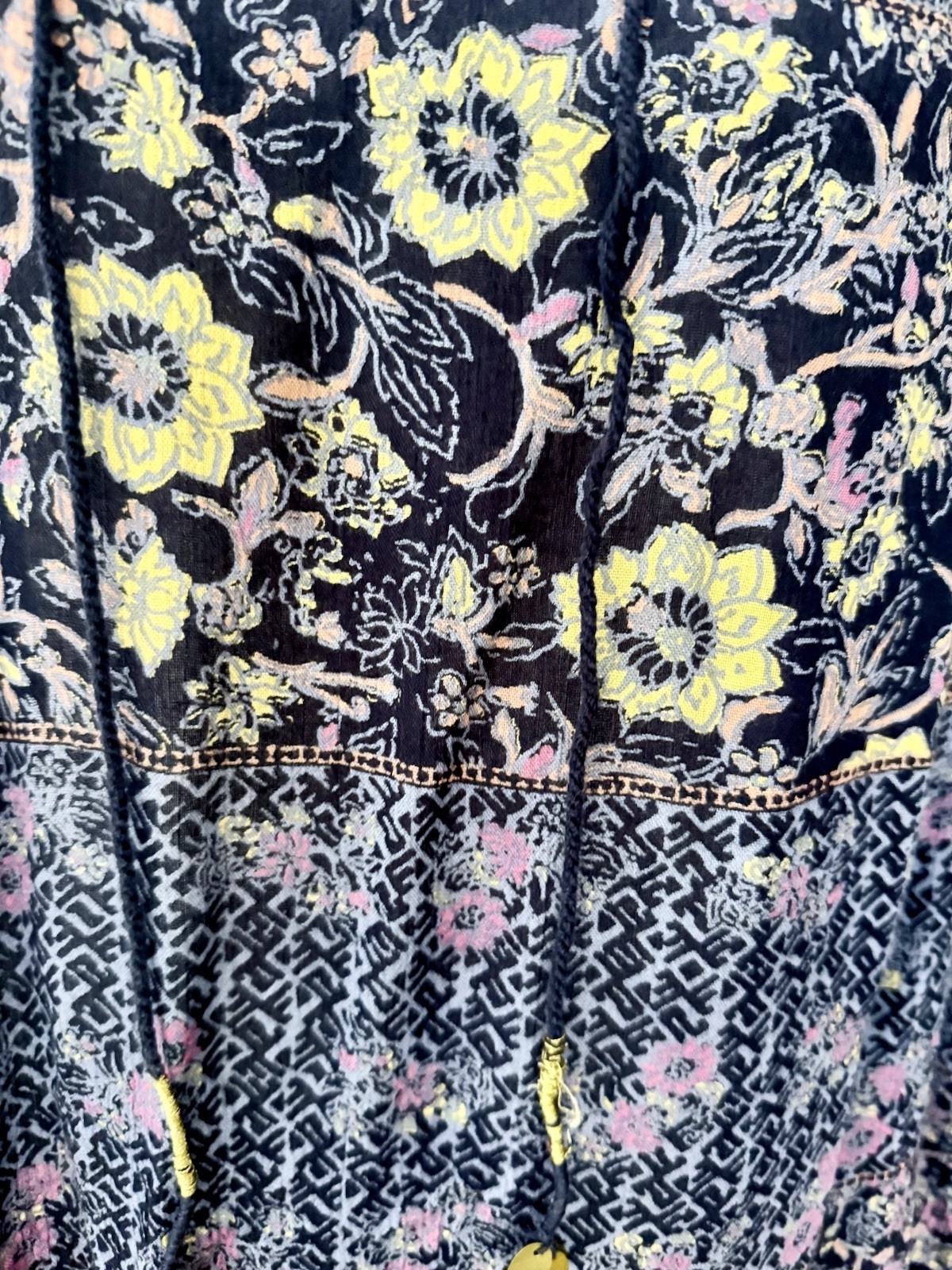 Billabong Women’s Vintage Y2K Boho Floral Whimsical Gypsy Tunic Surfer Dress M