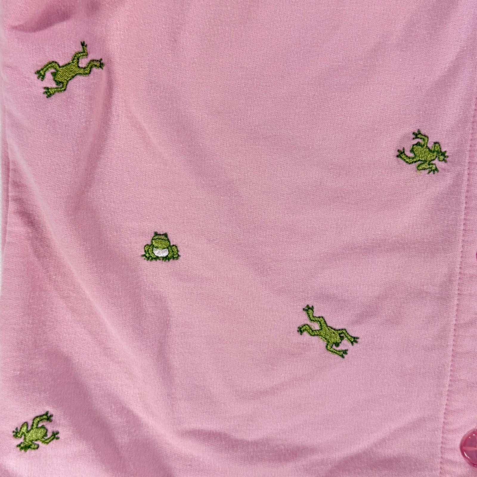 VTG Links Frog Embroidered Vest Womens L Pink Cottagecore Whimsical Sweatshirt L