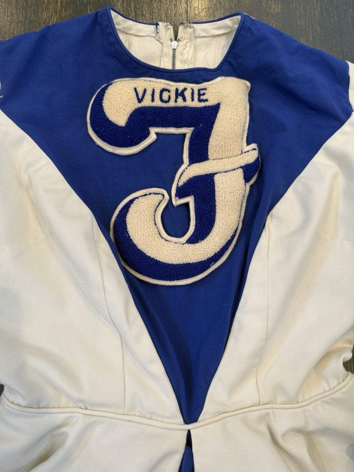 Vintage 1950-60s Cheerleading Uniform Outfit Heavy High Quality Blue & White