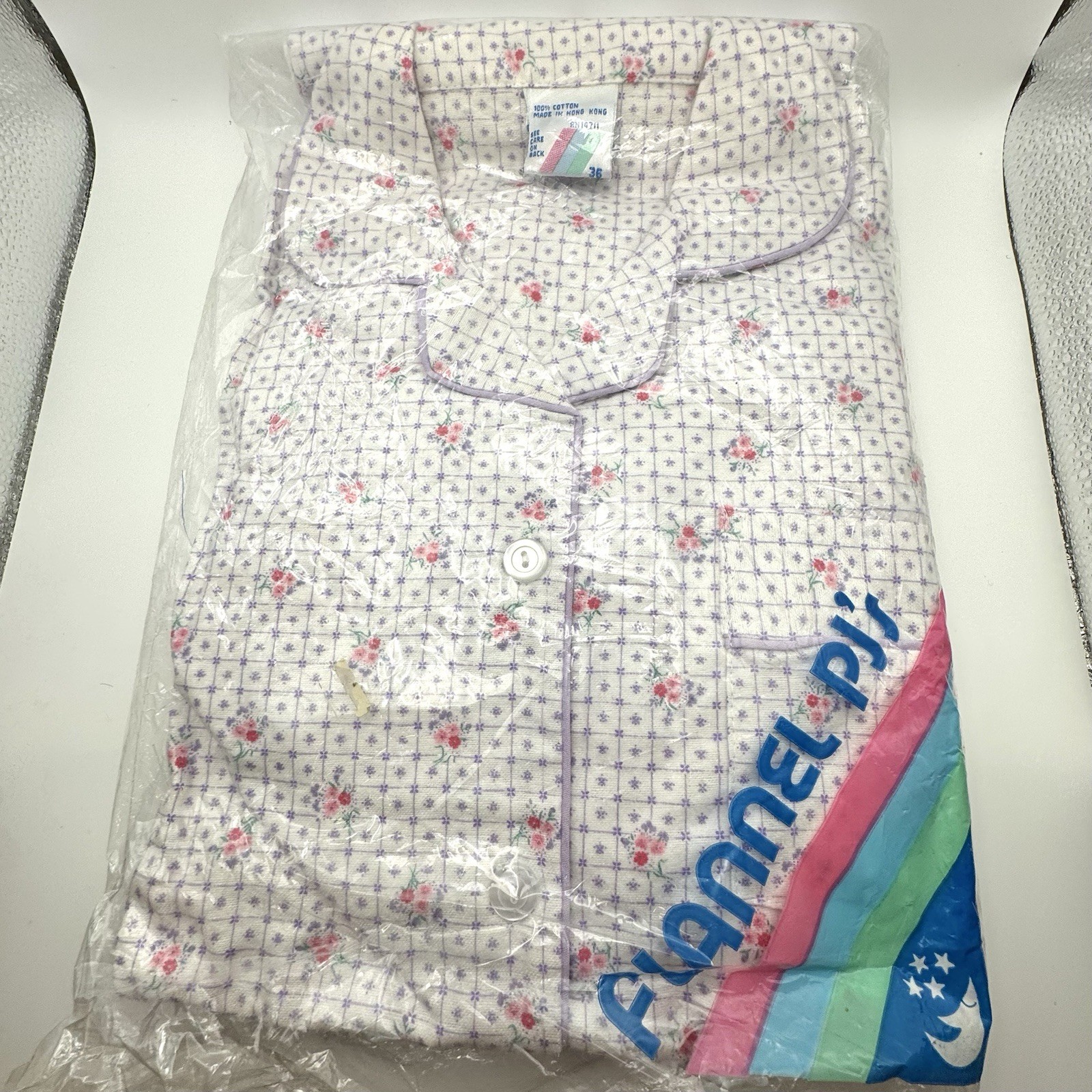 Vintage Woolworth Cotton Flannel 2 Pc Pajamas in Original Package Size 36