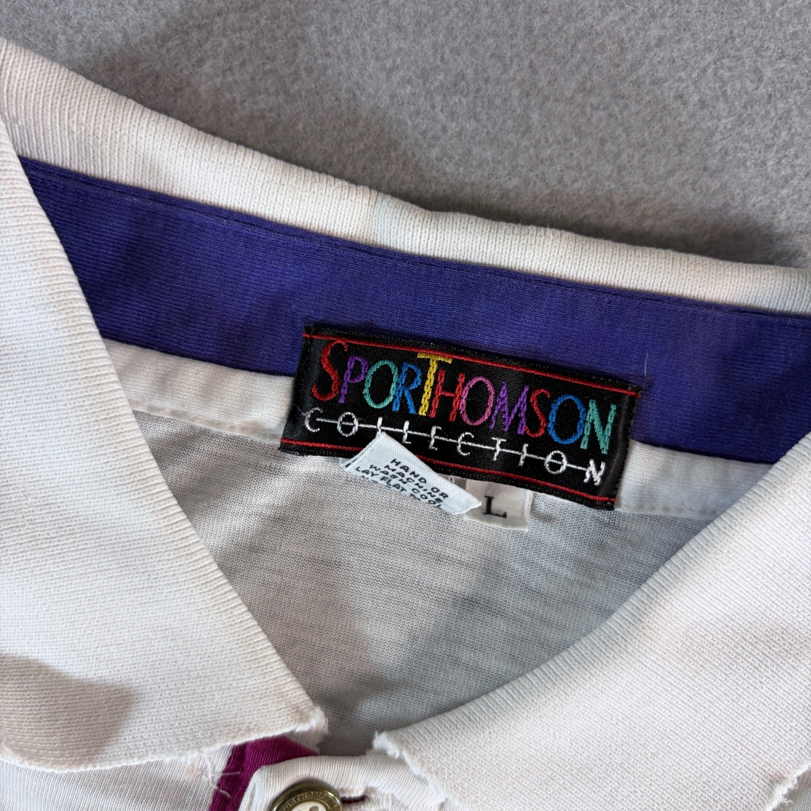 Sport Thomson Collection Vintage 90s Colorblock Polo Shirt Womens Large Multi