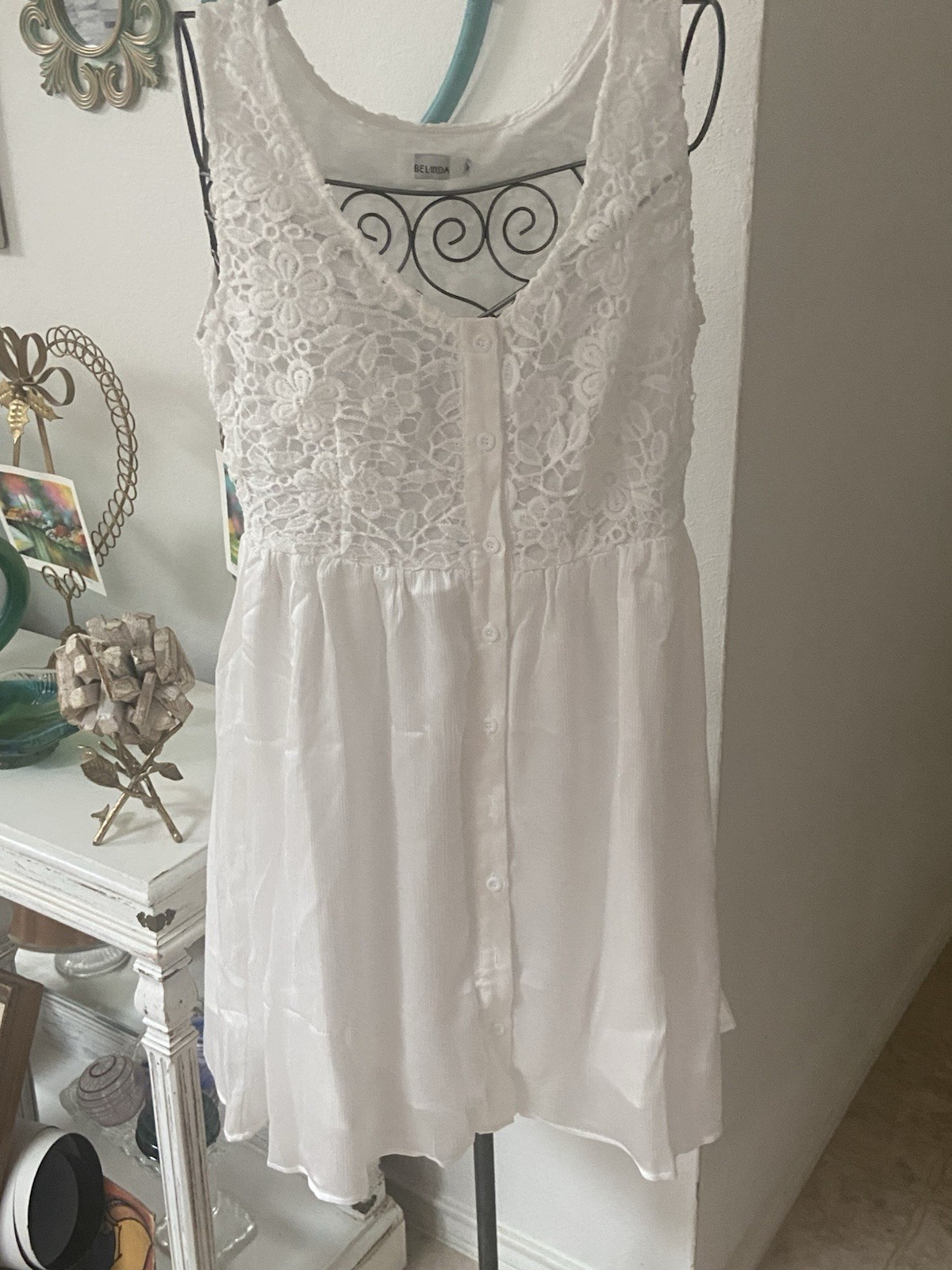 Vintage Belinda White Embroidery Lace Nightgown Nightie Or Dress New Old Stock