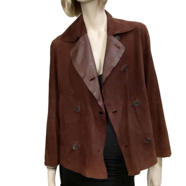 LOEWE Madrid 1846 Reversible Peacoat Soft Lambskin Leather Jacket Women’s M/L