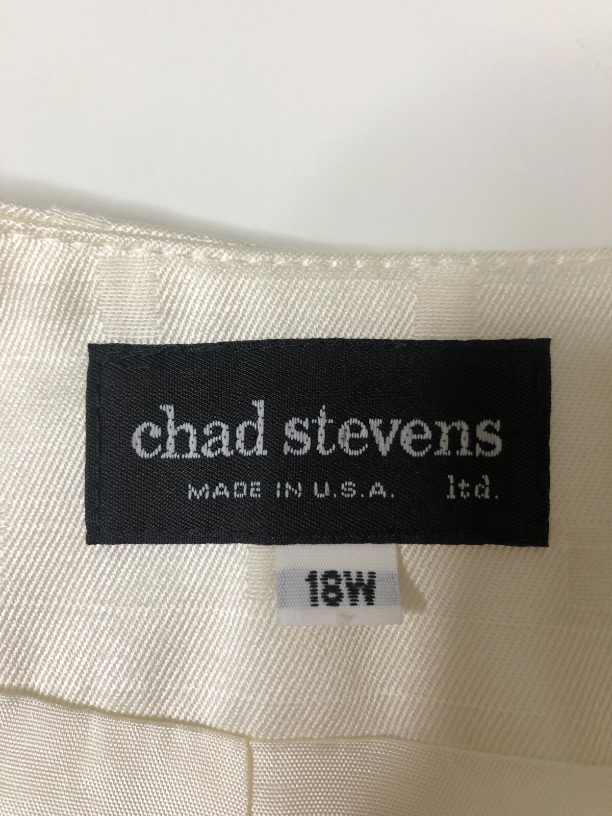 Vintage Chad Stevens Ltd Skirt Suit Ivory Cream Jacquard Mother of Pearl Plus 18