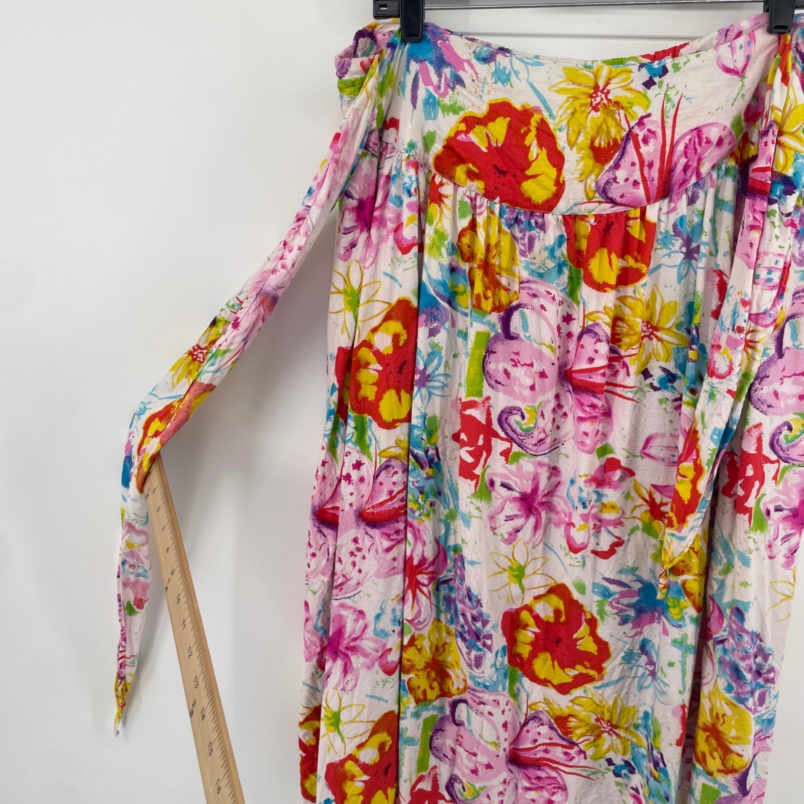 Baanis L.A. Floral Midi Skirt Womens Medium Multicolor Rayon Vintage Tropical