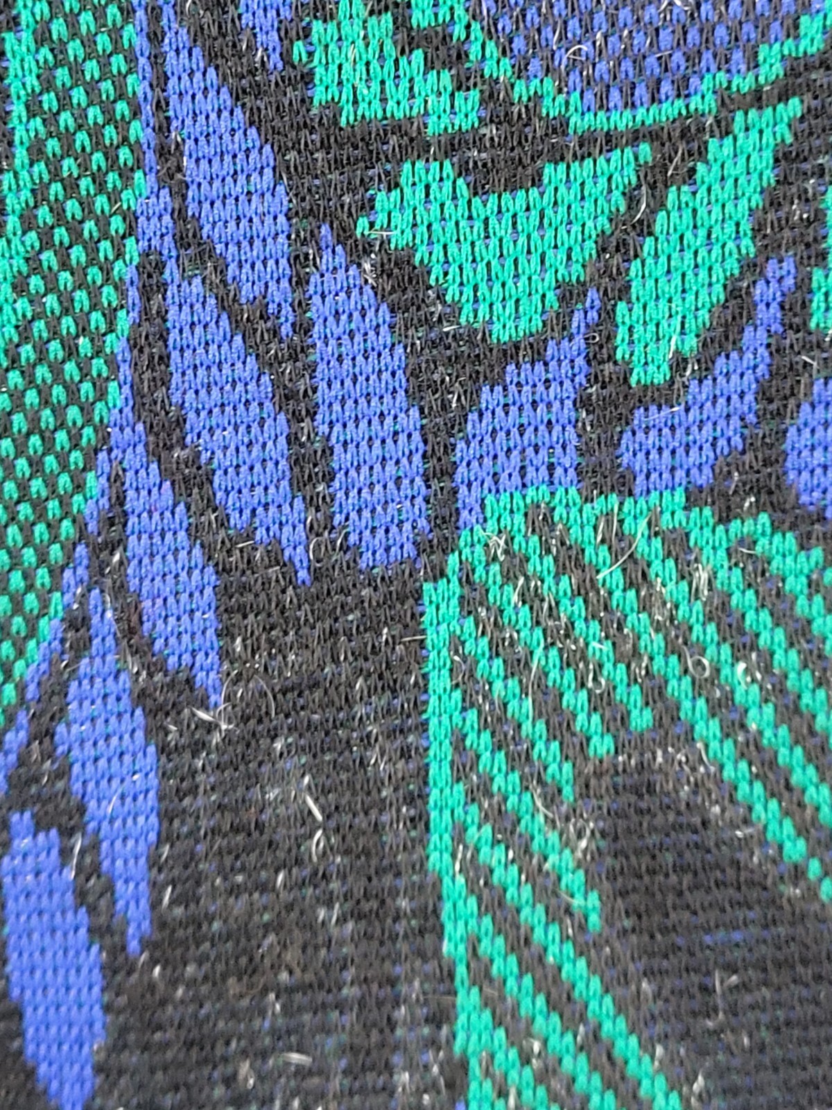 Vintage Newton Centre Black A-Line Sweater Dress w Blue/Green Paisley Size 6