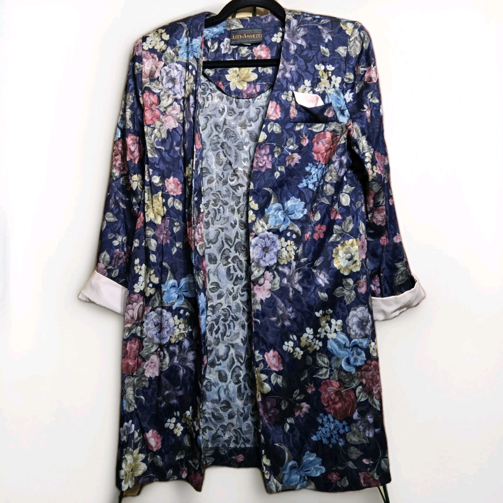 Vintage Just In Thyme LTD Jacket Coat Womens Size 10 Floral Business Suit USA
