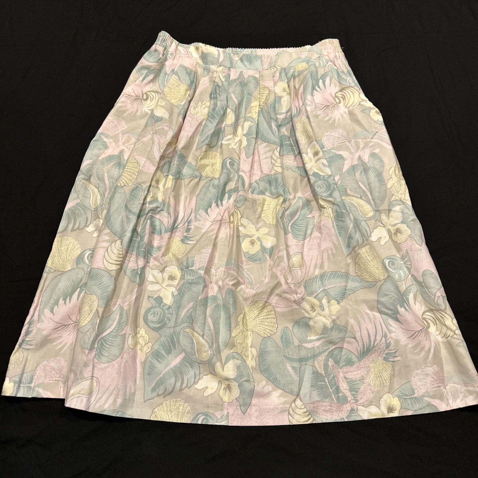 Vintage 80s Random Sportswear Pleated Pastel A-Line Skirt Sz 12 USA Made A24