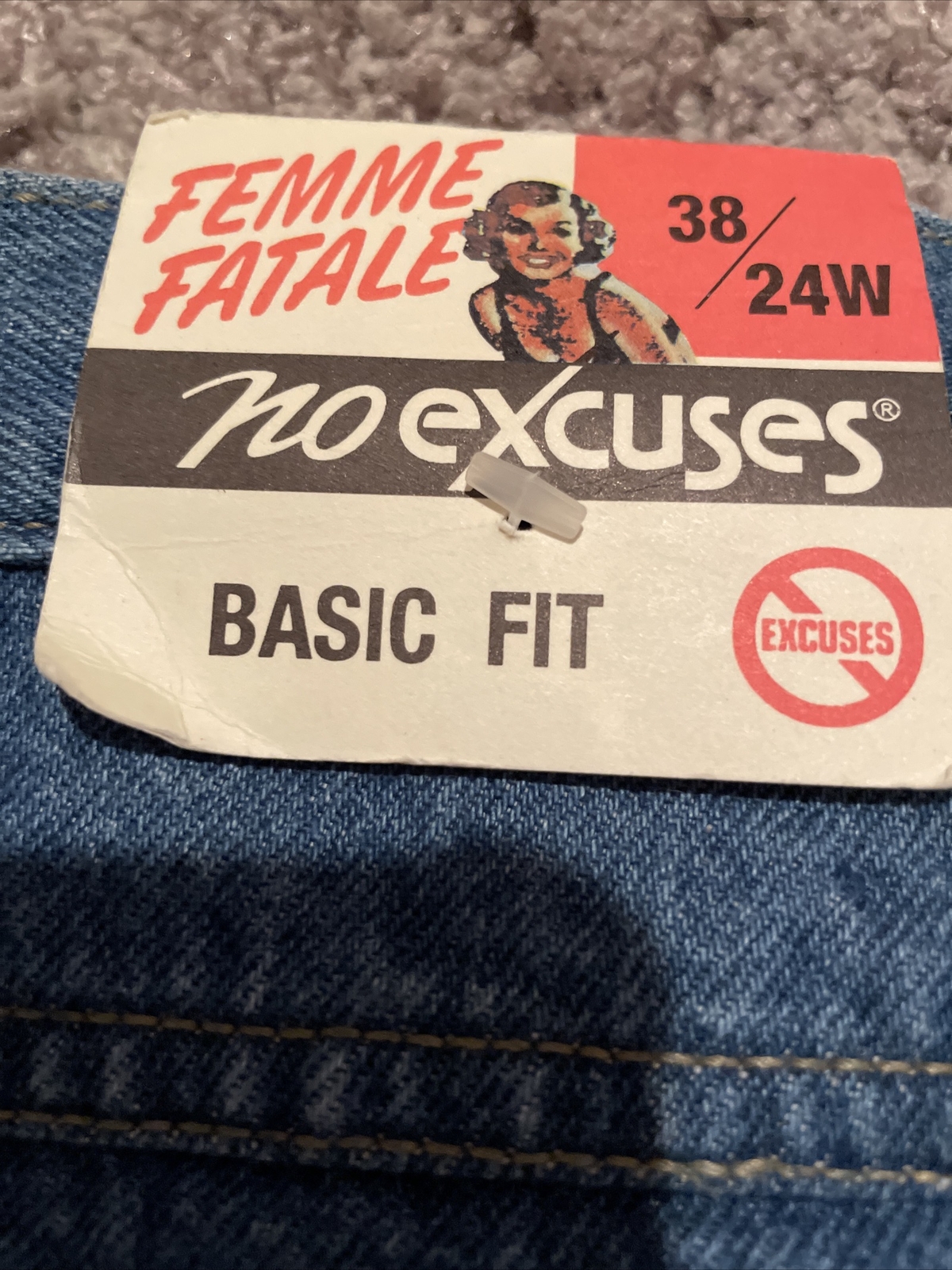VTG 80s 90s No Excuses Femme Fatale Womens 38/24 Denim Jean Shorts NWT DEADSTOCK