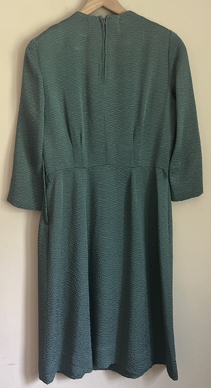 Vintage Dress Sheath Textured 40s 50s Midi Wiggle Secretary Size Medium 8 10