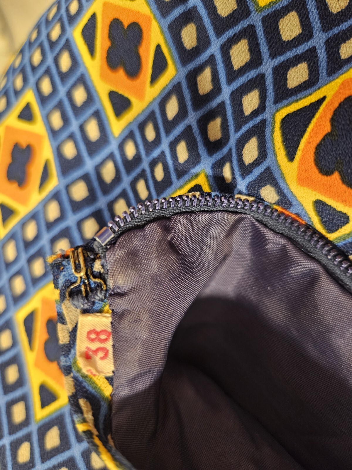 Jean Louis Scherrer Size 38 Vintage 70s Dress + Matching Scarf/Belt Blue Yellow