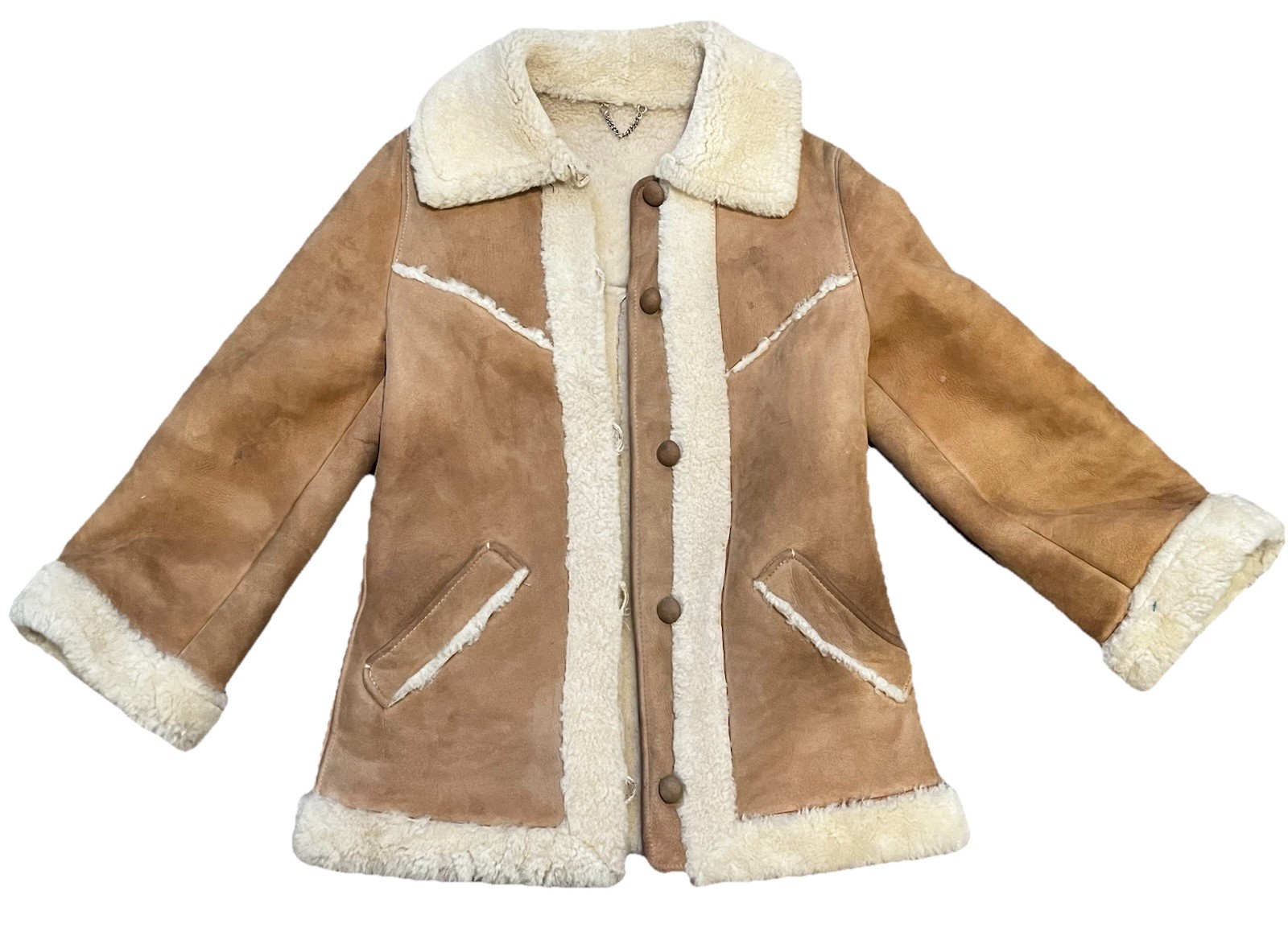 Morlands England Vintage 1970s Women’s Tan Lambskin Sheepskin Jacket Shearling