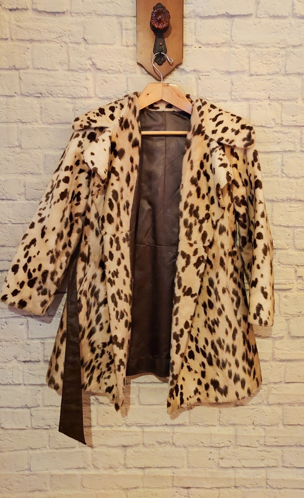 Vintage 60s La France 'Safari’ Russel Taylor Cheetah Leopard Faux Fur Coat S/M