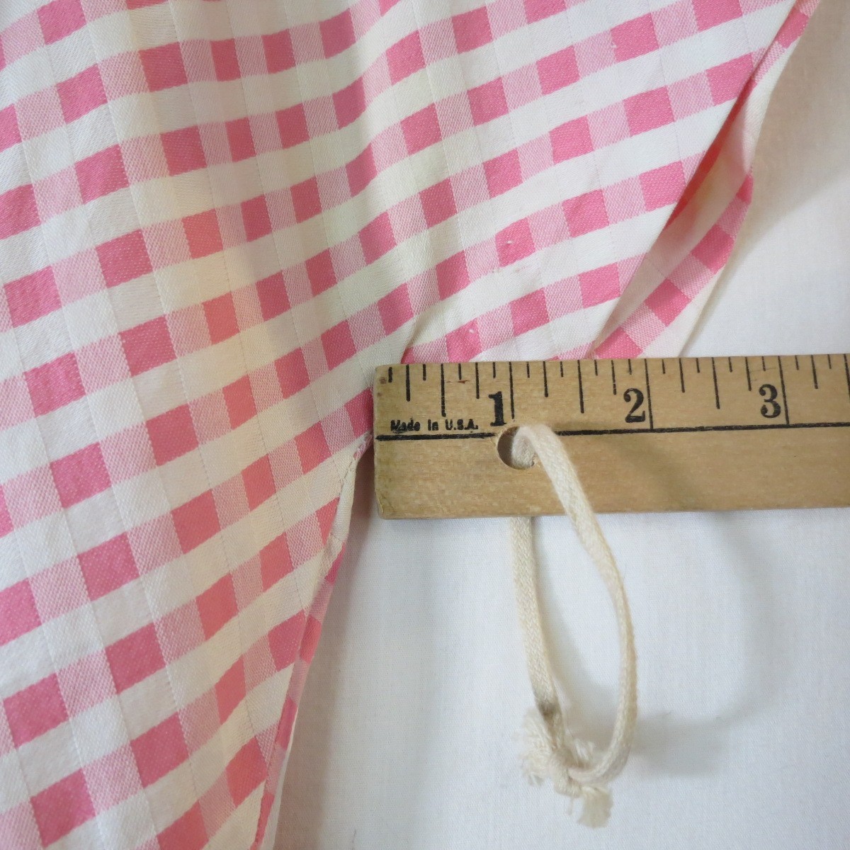NO BELT VTG Betty Hartford Pink Gingham House Dress Rockabilly 50s A-Line READ