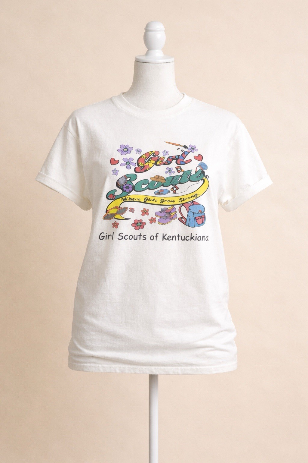 Vintage Girl Scouts of Kentuckiana Graphic T Shirt XL Delta Pro Weight 90s Camp