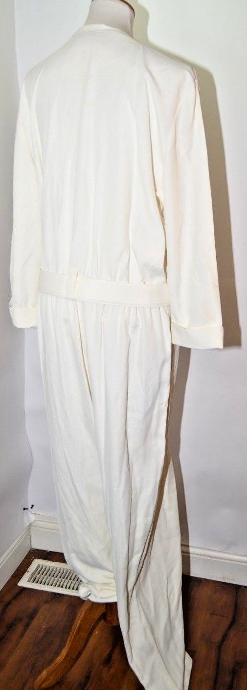 VTG Studio I New York White Jumper Pant Suit Belt Gold Studded SZ 20 T USA Made