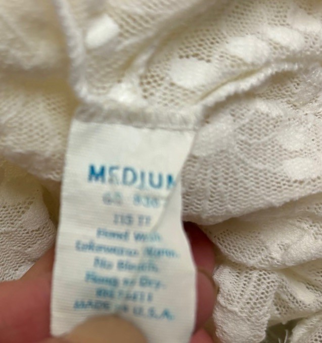 Vintage Intimate Moments White Lace Bodice & Nylon Nightgown Lingerie Medium