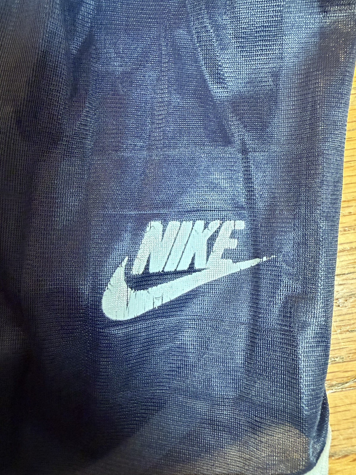 Vintage Nike Running Shorts Womens Size L USA Made Navy Blue Sheer