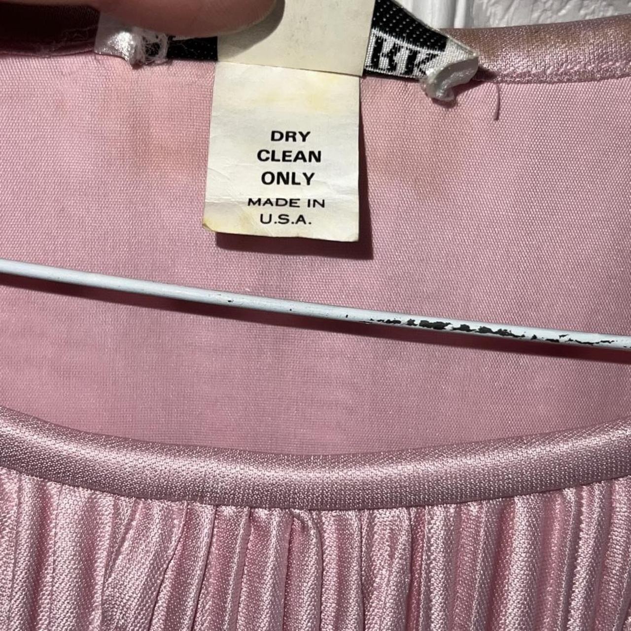 Vintage After Dark Dress Size 11/12 Pink Satin Pleated Overlay 1980s