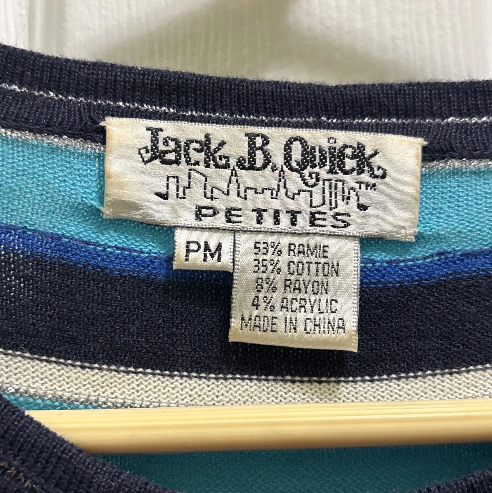 VTG Jack B Quick Cardigan Sweater Womens Petite Medium Turquoise Nautical Themed